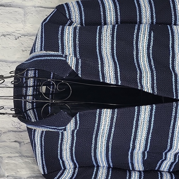 TOMMY HILFIGER Blue Striped Blazer Jacket Size 14 - Picture 2 of 6